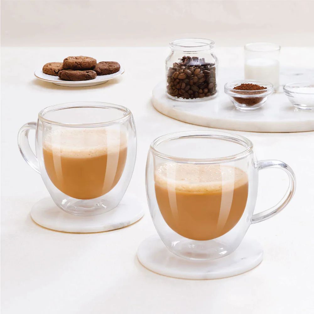 220/300/400ml Double Wall Glass Espresso Cups Clear Coffee Mug