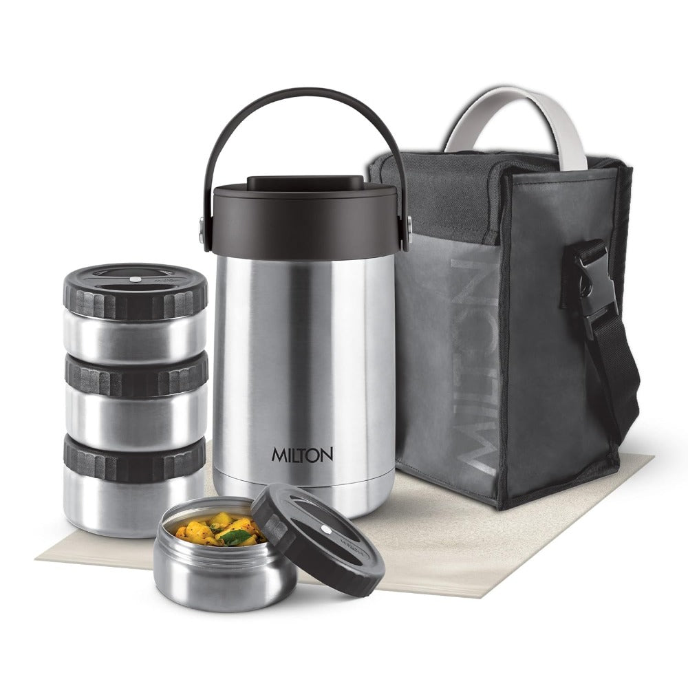 Minimal Stainless Steel Lunch Box 780 ml Set of 2 - Silver