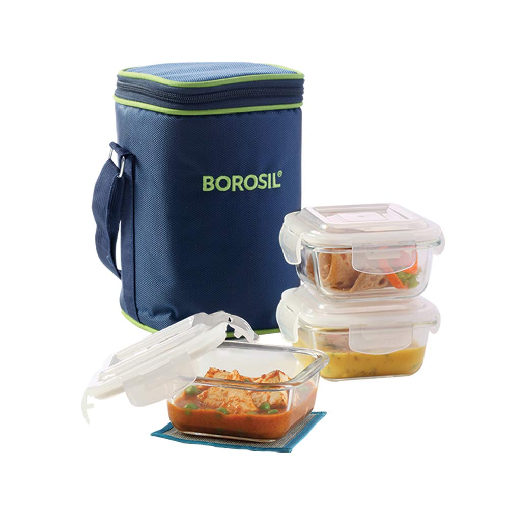 Borosil Lunch Box Kids - Set of 2 - 11 Oz Glass Lunch Containers