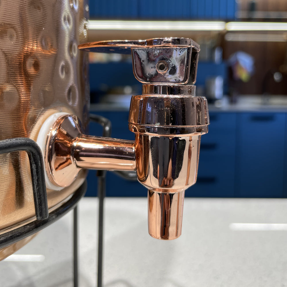 Softel Copper Matka with Dispenser (Matka Pot) - 100% Pure Copper (5 Liters) | Copper Matka + Copper Glass | Set of 2 Pcs