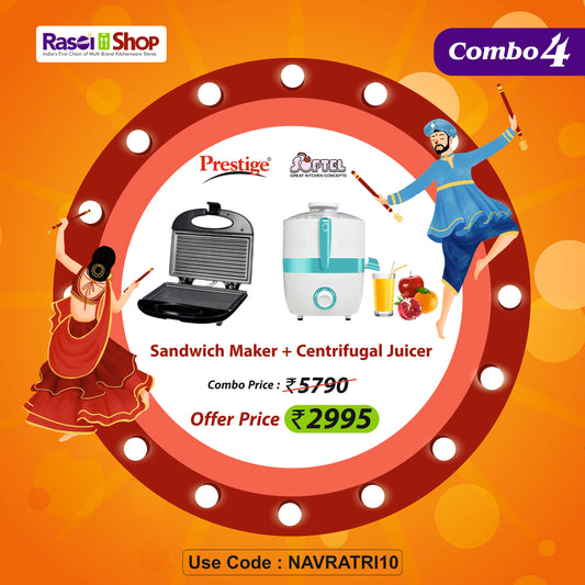 NAVRATRI COMBO #4 -Prestige Sandwich Maker Grill  + Softel Centrifugal Juicer Sr.