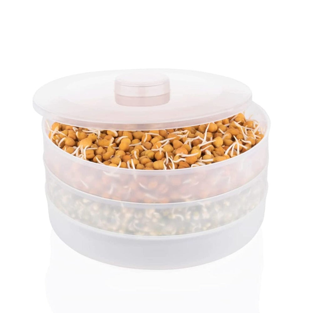 Plastic 3 Compartment 500 ML Round Sprout Maker - 1