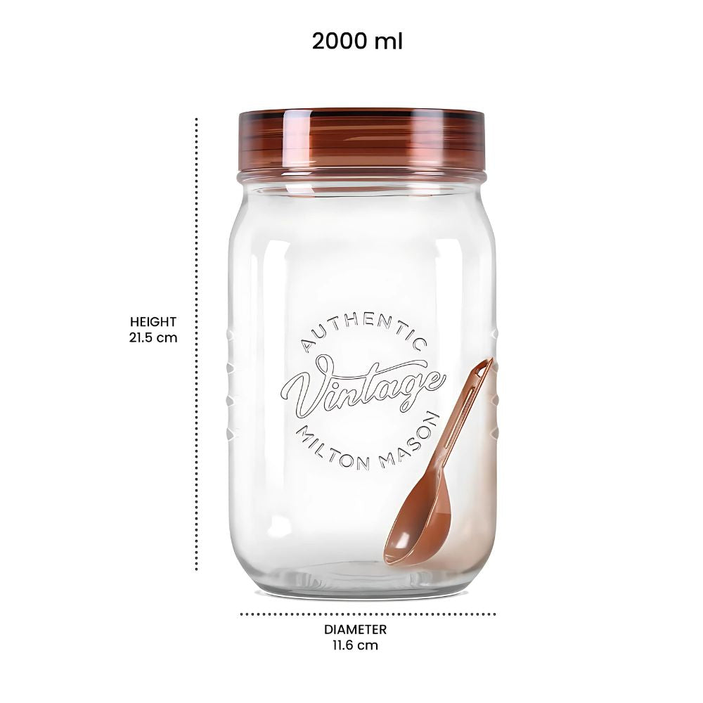 Milton Vintage 2000 ML Pet Jars with Spoon | 1 Pc