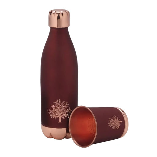 LaCoppera Copper Cosmo Coco Bottle with Tumbler | 1 Pc