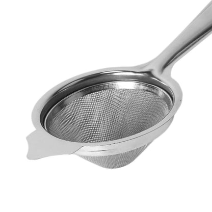 Classy Touch Stainless Steel Tea Strainer | Silver - 2
