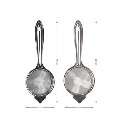 Classy Touch Stainless Steel Tea Strainer | Silver - 4