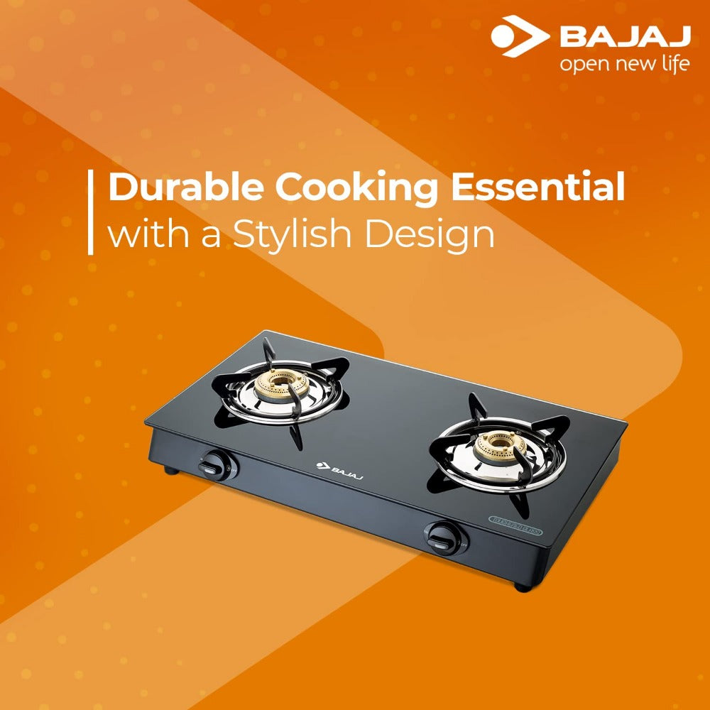 Bajaj GP6 2 Burner Glass Top Gas Stove - 2BRGP6 - 2