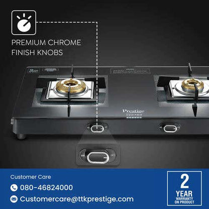 Prestige Vectra Glass Top 2 Burners Gas Stove - 2