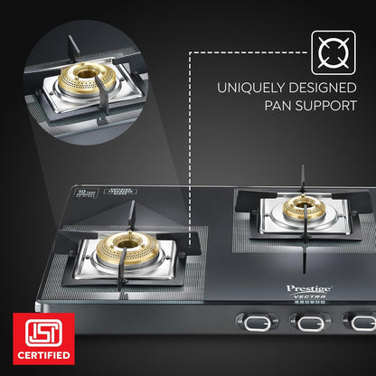 Prestige Vectra Glass Top 3 Burners Gas Stove  - 6