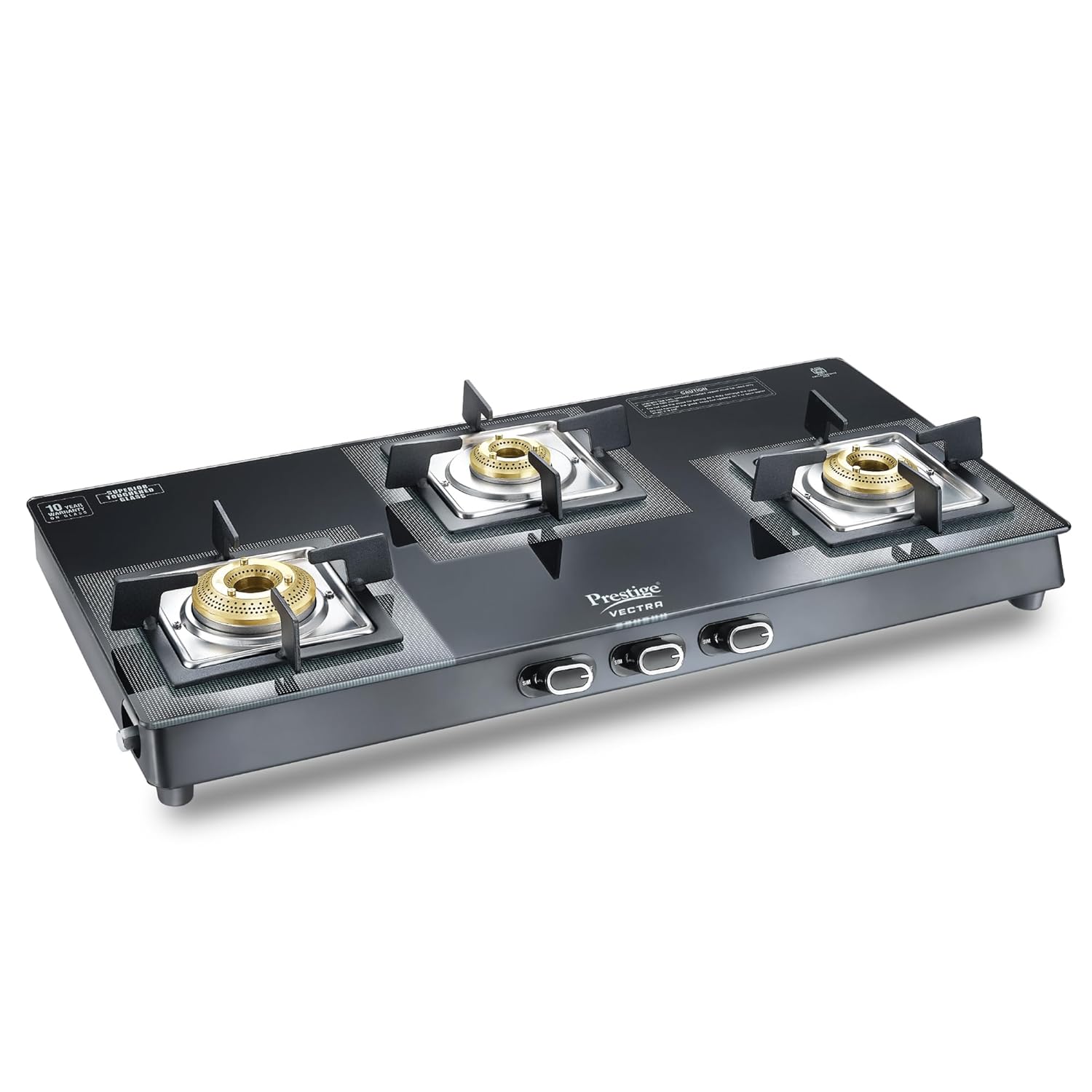 Prestige Vectra Glass Top 3 Burners Gas Stove  - 1