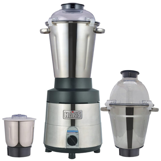 HANS Dominar X Pro 2500 Watts 3.5 HP Commercial Mixer Grinder With 3 Jar Heavy Duty | Black Grey