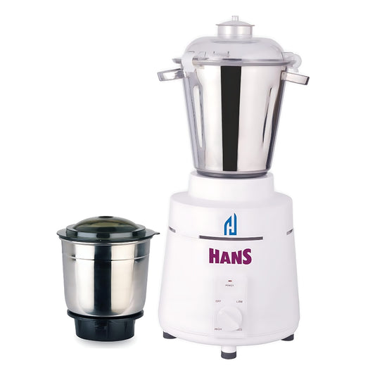 HANS Dominar 1400 Watts 2 HP Commercial Mixer Grinder, 100% Copper Motor, 2.5 litre And 1 Litre Stainless Steel Jars, Heavy Duty | White