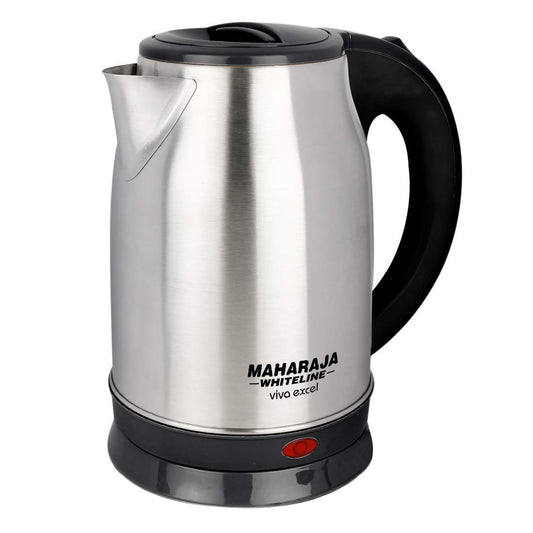 Maharaja Whiteline Viva Excel 1.8 Litre 1500 Watts Electric Kettle with Bis Plug | Silver & Black | 1 Pc