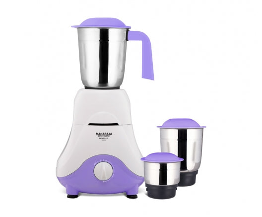 Maharaja Whiteline Novello 500 Watts Mixer Grinder with 3 Jars | White & Lavender