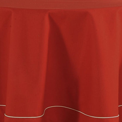 Swayam Christmas Red Plain Flat Round Table Cover - 4