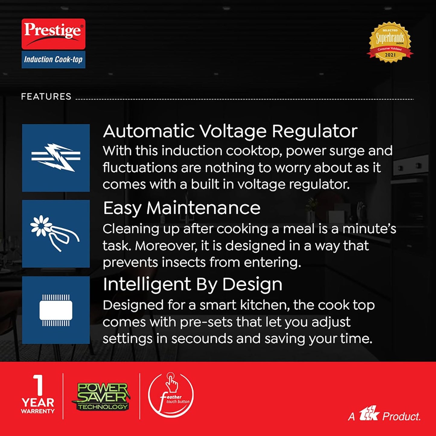 Prestige Induction Cooktop PIC 31.0 V4 2000 Watt | Automatic Whistle Counter | Power Saving Technology