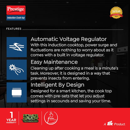 Prestige Induction Cooktop PIC 31.0 V4 2000 Watt | Automatic Whistle Counter | Power Saving Technology