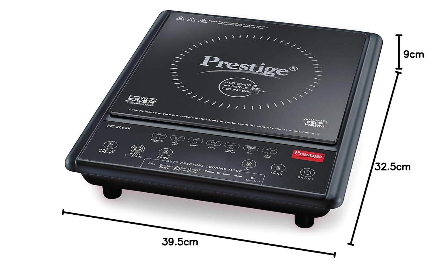 Prestige Induction Cooktop PIC 31.0 V4 2000 Watt | Automatic Whistle Counter | Power Saving Technology