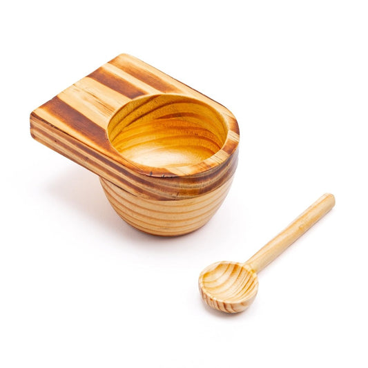 Rena Wooden Sahara Resting Bowl Set - 1 Bowl + 1 Spoon - 1