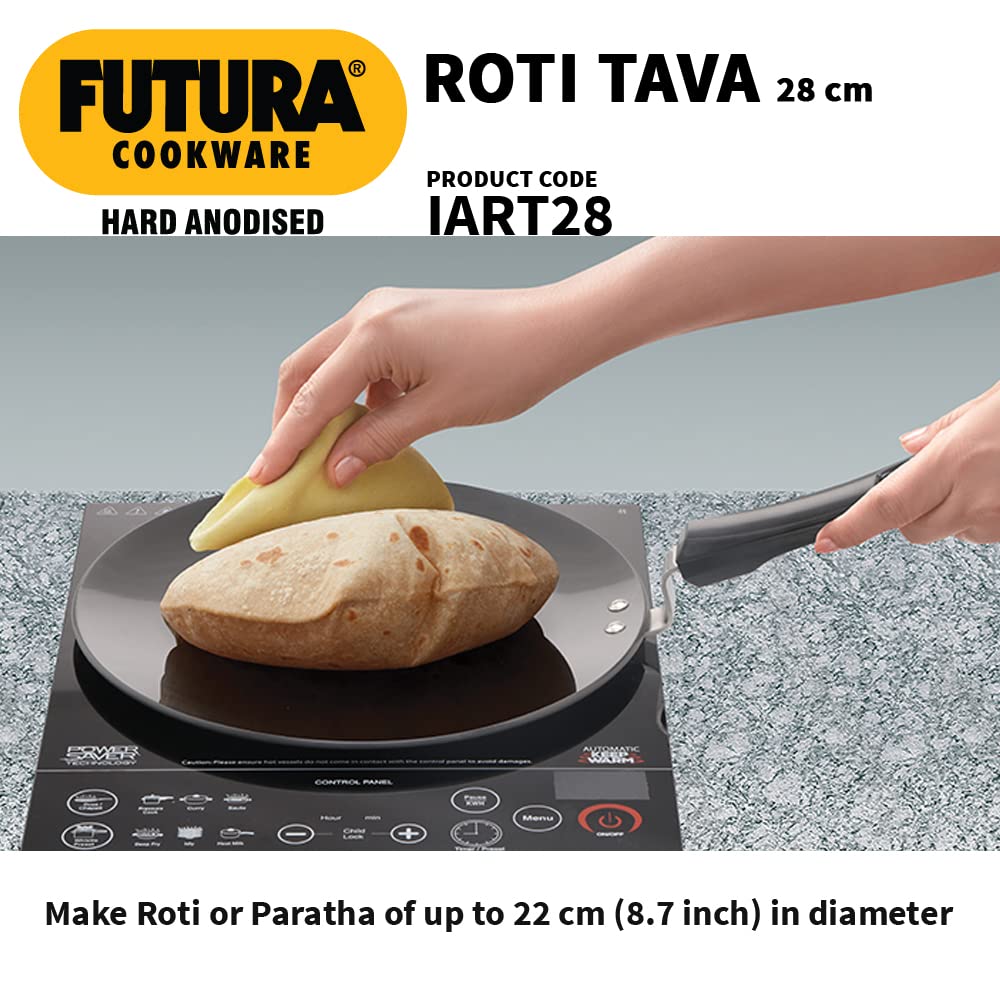 Hawkins Futura Hard Anodised Aluminium 28 cm Roti Tava - 3