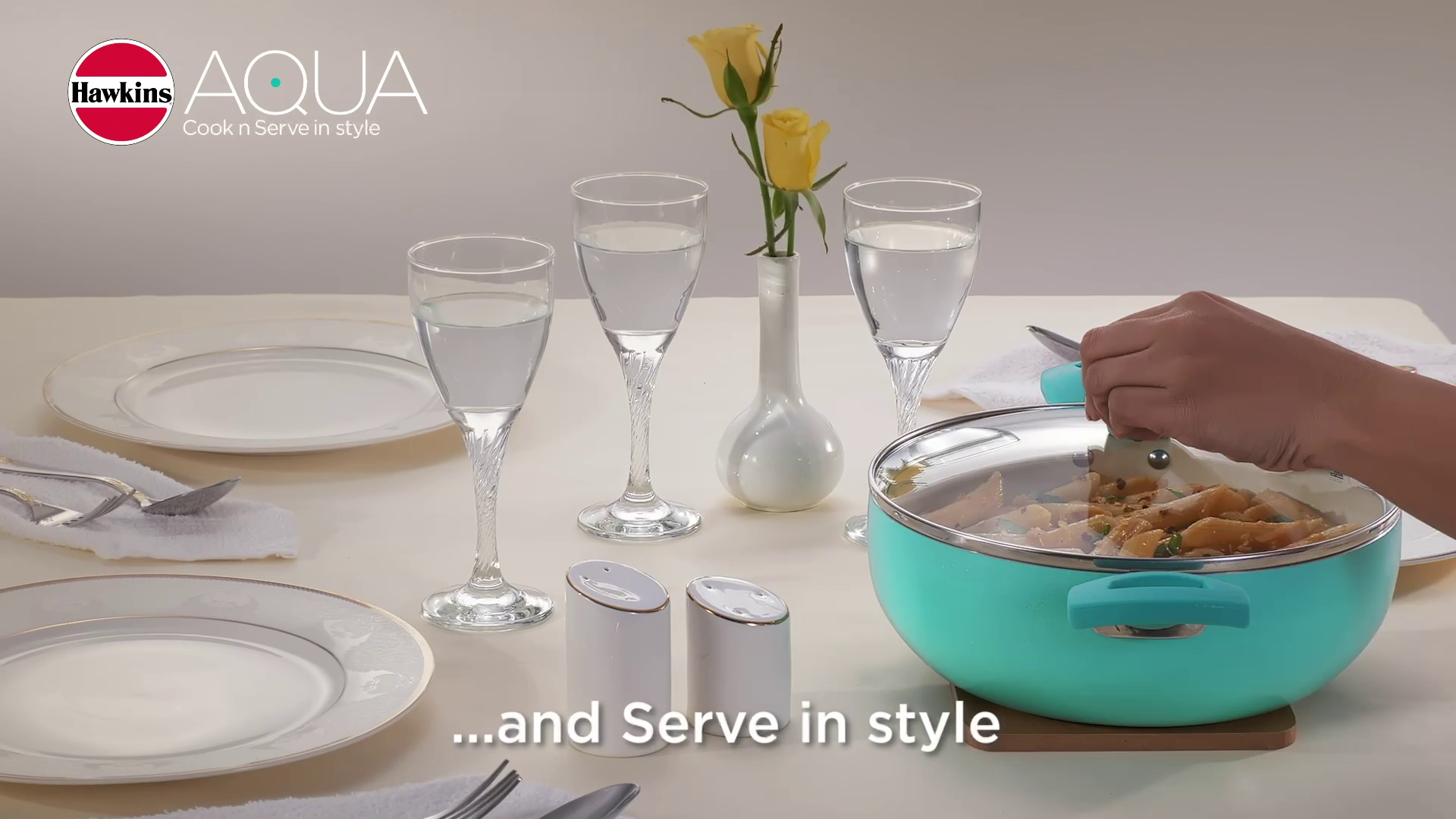 Hawkins Futura Aqua Ceramic DFP Casserole with Glass Lid | Gas & Induction Compatible | Ivory | 1 Pc