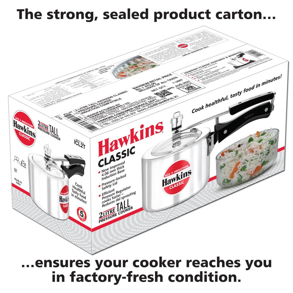 Hawkins Aluminium Classic Pressure Cooker with Mirror Polished - 9