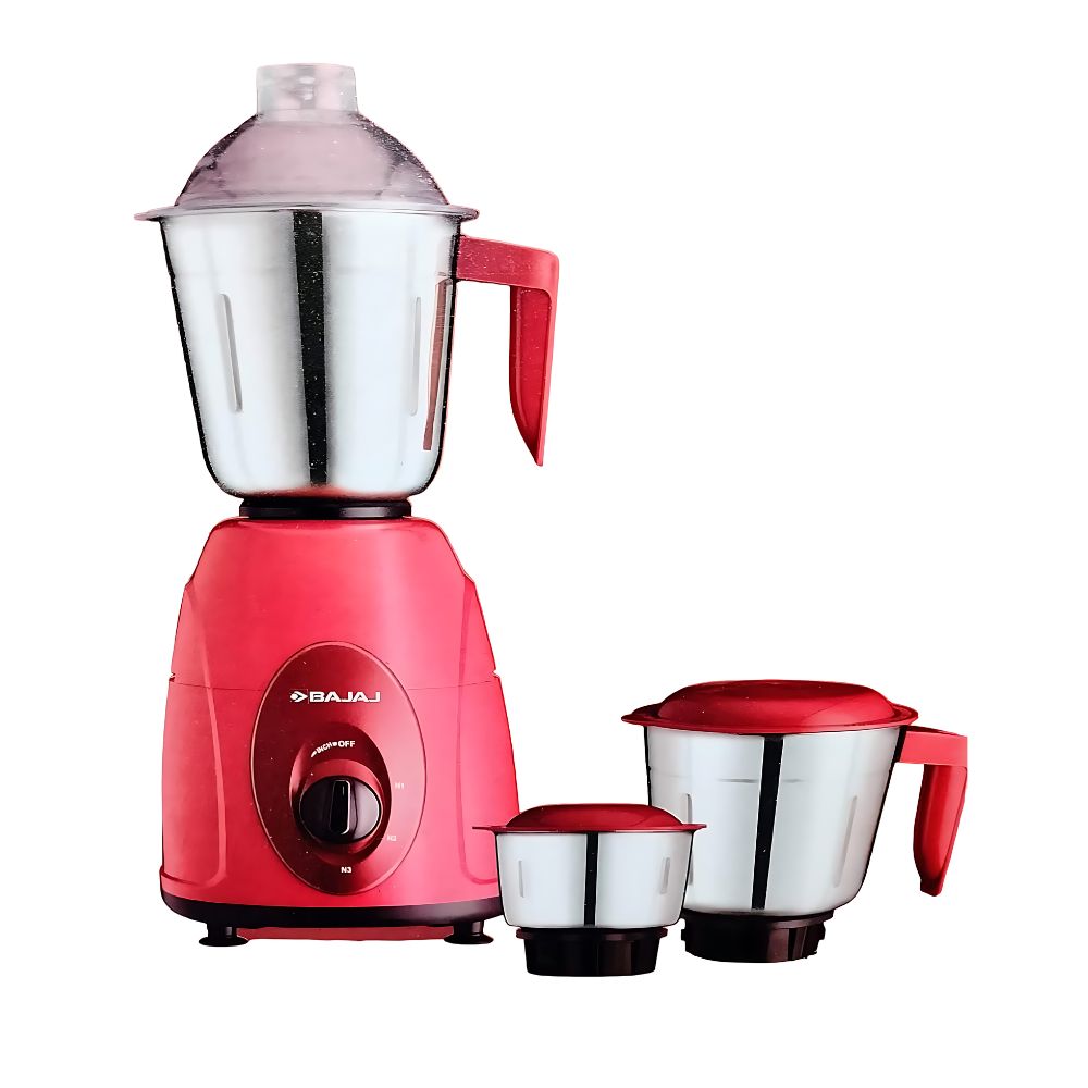 Bajaj Classic 750 Watt Mixer Grinder with 3 Jars | Red & Maroon - 1