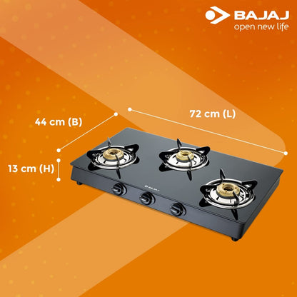 Bajaj GP6 3 Burner Glass Top Gas Stove - 3BRGP6 - 5