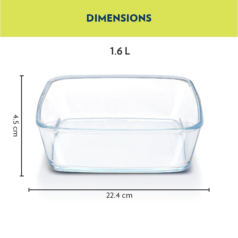 Borosil Square 1600 ML Baking Dish - 2