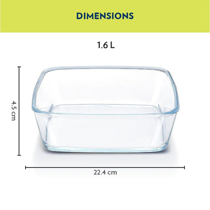 Borosil Square 1600 ML Baking Dish - 2