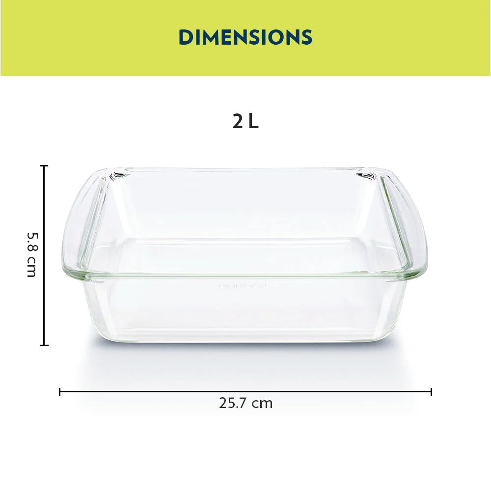 Borosil Square Baking Dish with Handle - 8