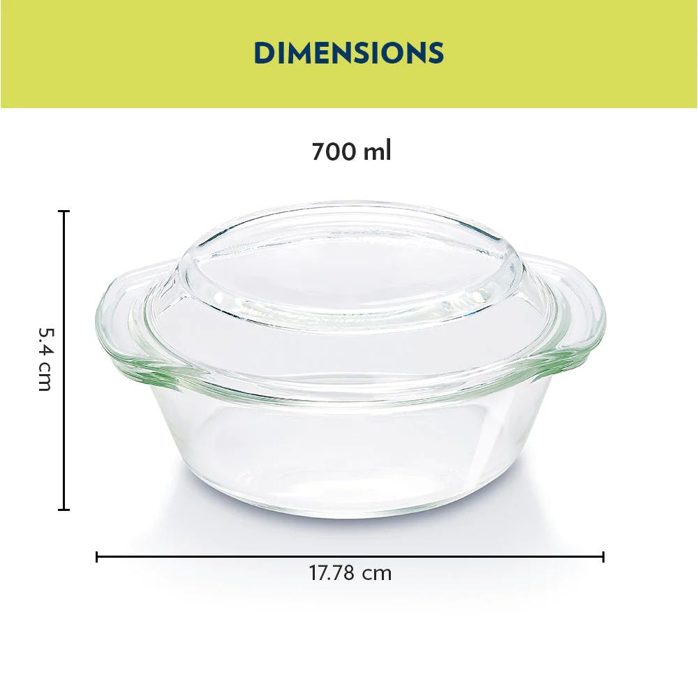 Borosil Round Casserole with Lid - 2