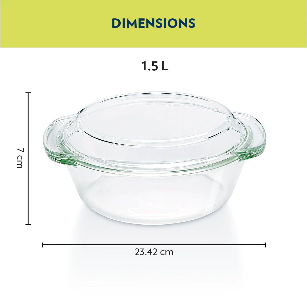 Borosil Round Casserole with Lid - 6