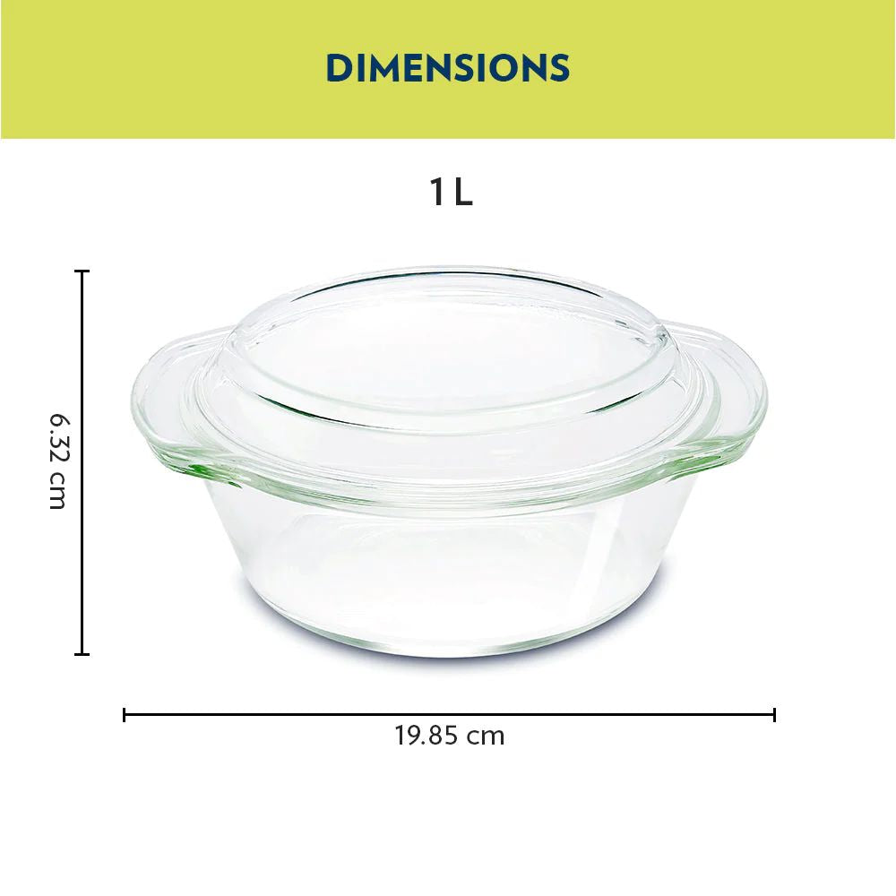 Borosil Round Casserole with Lid - 4