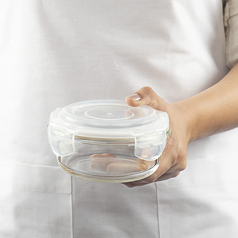 Borosil Klip N Store 400 ML Round Glass Storage Container - 9