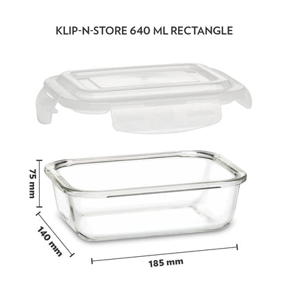 Borosil Klip N Store Rectangular Glass Storage Container - 5