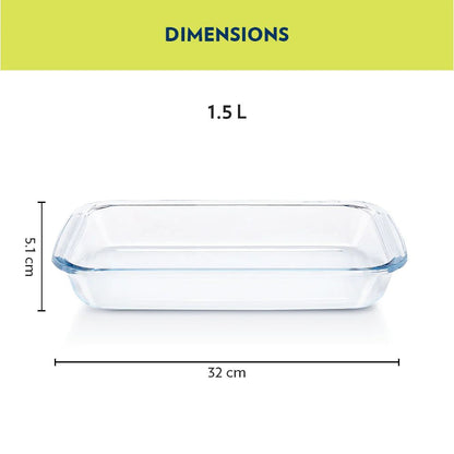 Borosil Rectangular 1500 ML Baking Dish - 3