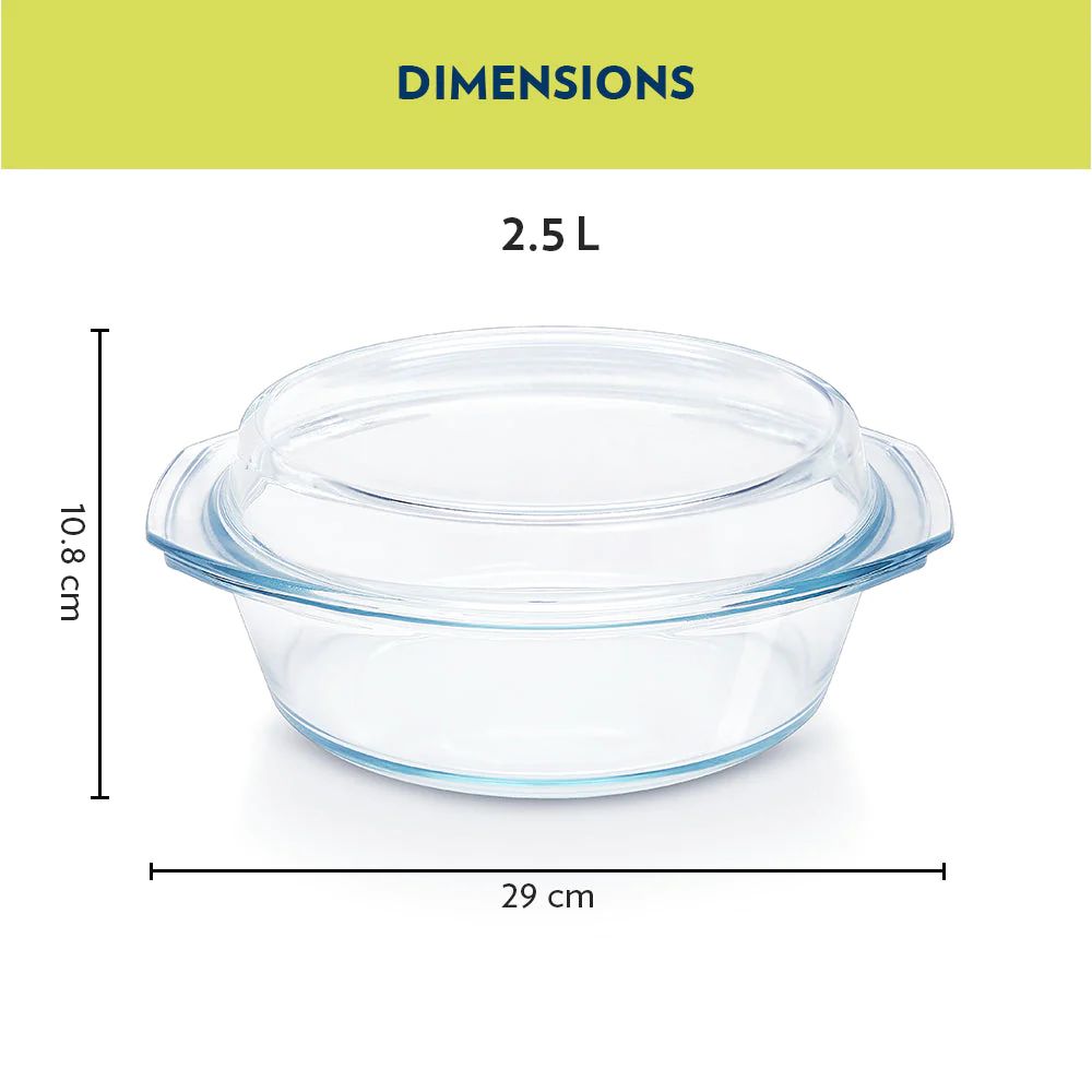 Borosil Round Casserole with Lid - 10