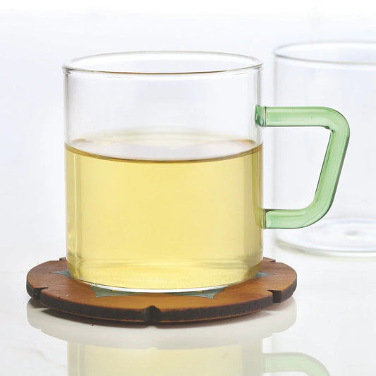 Borosil Vision Classic 190 ML Mug with Green Handle - 1