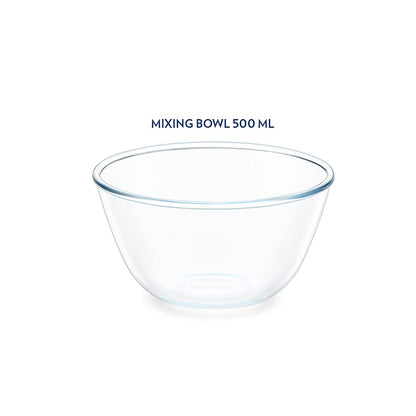 Borosil Glass Mixing & Serving Bowl with Blue Lid - 2