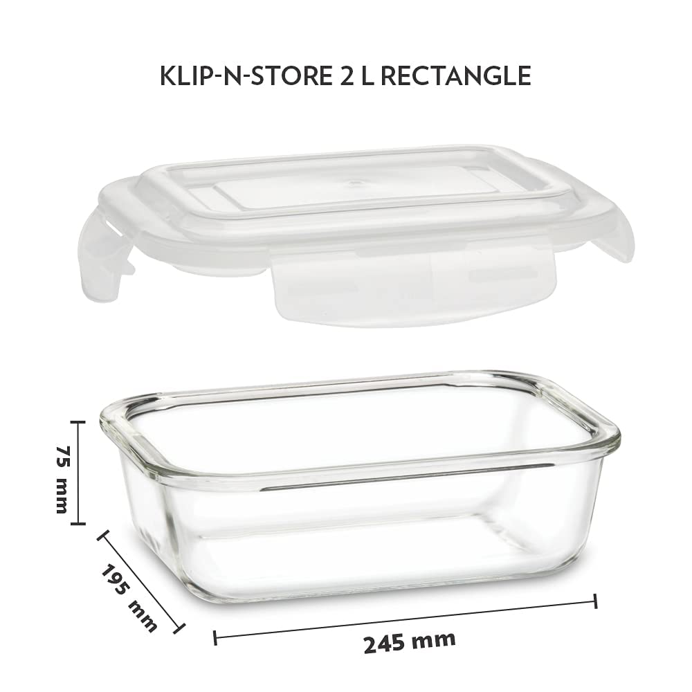 Borosil Klip N Store Rectangular Glass Storage Container - 11