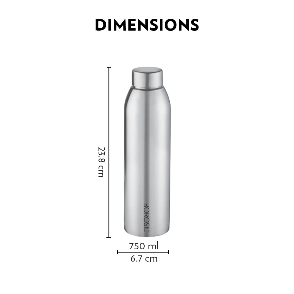 Borosil Stainless Steel EasySip Classic 750 ML Water Bottle - 2