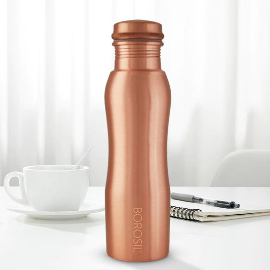 Borosil Curvy 1000 ML Copper Bottle - 1