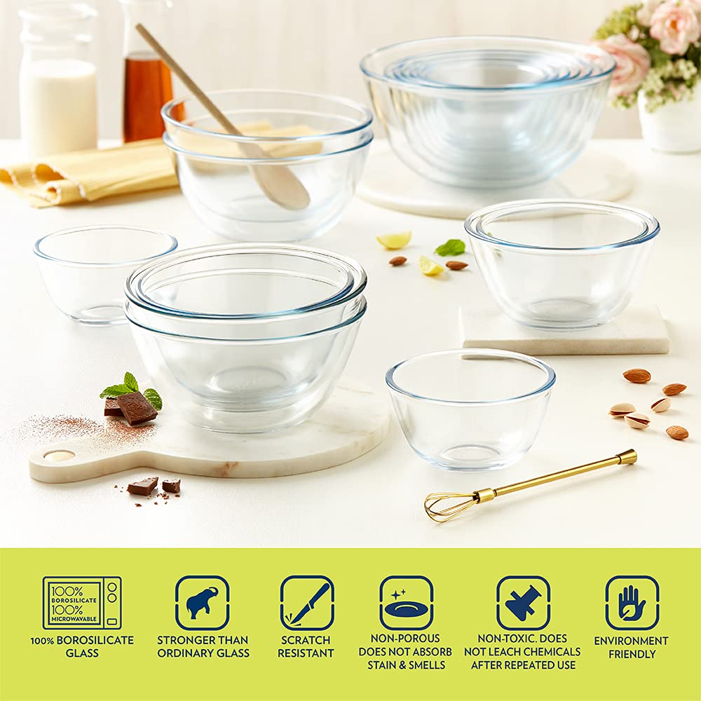 Borosil Basic 500 ML Mixing Bowl Set - 5