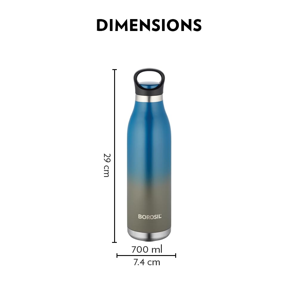Borosil Stainless Steel Hydra ColourCrush 700 ML Vacuum Insulated Water Bottle - 3