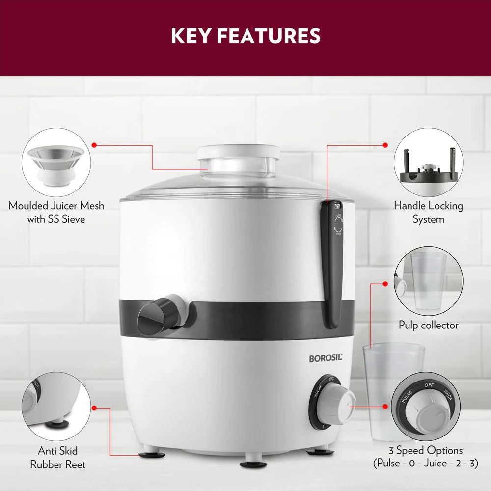 Borosil Primus Juicer III 500 Watts Centrifugal Juicer - 3