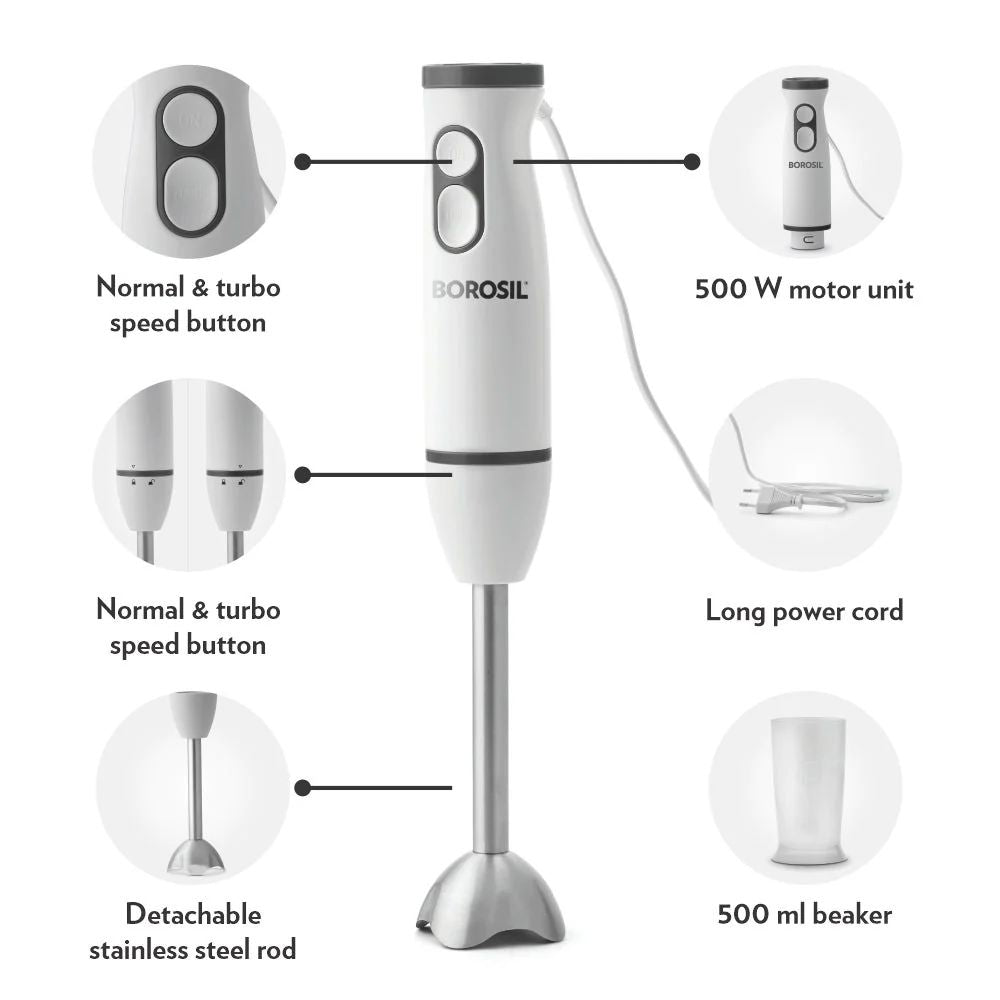 Borosil Masterblend SW21 500 Watt Hand Blender - 3