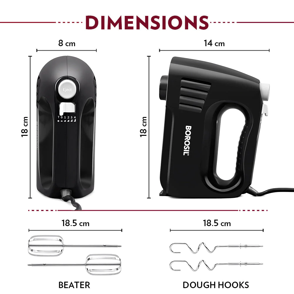 Borosil Smartmix WB21 300 Watts Hand Mixer - 7