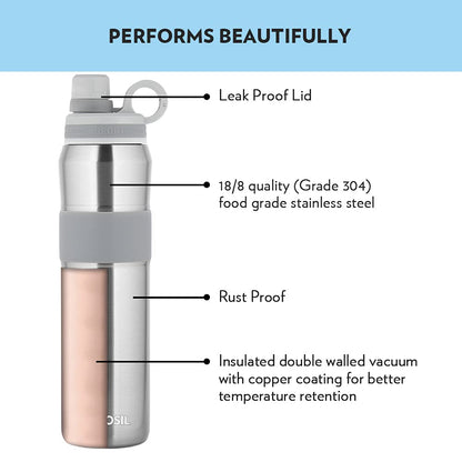 Borosil Stainless Steel Hydra Thirst Burst Steel 800 ML Vacuum Insulated Flask Bottle - 3