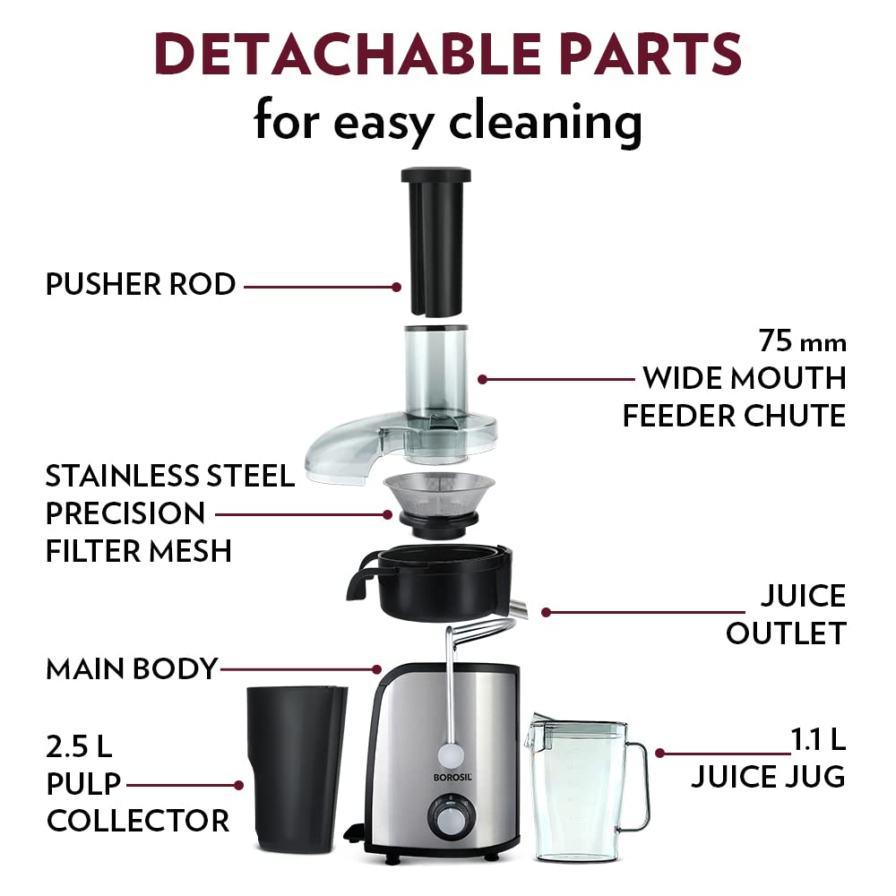 Borosil Primus Plus 800 Watts Centrifugal Juicer - 8